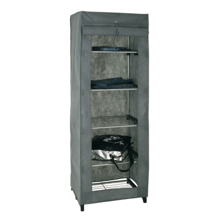 Paris Prix Armoire Penderie Design "Vêtements" 60cm Gris