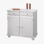 Paris Prix Bahut 2 Portes & 2 Tiroirs Bois "Alienor" 88cm Blanc