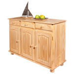 Paris Prix Bahut 3 Portes Pin Massif "Abaco" 130cm Naturel