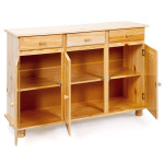 Paris Prix Bahut 3 Portes Pin Massif "Abaco" 130cm Naturel