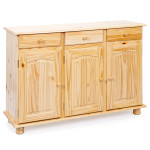 paris prix Bahut 3 Portes Pin Massif "Abaco" 130cm Naturel