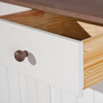 Paris Prix Bahut Bas 2 Portes "Takao" 90cm Blanc & Naturel