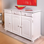 Paris Prix Bahut Bas En Bois Massif "Alienor" 130cm Blanc