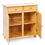 Paris Prix Bahut Bois 2 Portes 2 Tiroirs "Alienor" 88cm Naturel