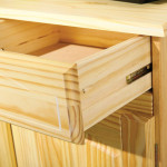 Paris Prix Bahut Bois 2 Portes 2 Tiroirs "Alienor" 88cm Naturel