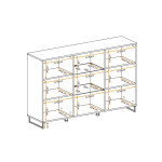 Paris Prix Bahut Design 2 Portes "Plank" 150cm Naturel