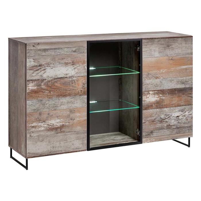 Paris Prix Bahut Design 2 Portes "Plank" 150cm Naturel