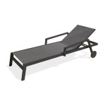Paris Prix Bain De Soleil Multi-Positions "Ibiza" 210cm Gris Anthracite