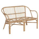 Paris Prix Banc 2 Places En Rotin "Neta" 110cm Naturel & Blanc
