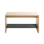 Paris Prix Banc à Chaussures "Wilfried" 70cm Chêne & Noir