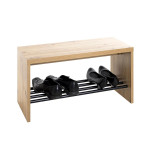 Paris Prix Banc à Chaussures "Wilfried" 70cm Chêne & Noir