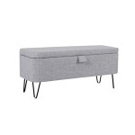 Paris Prix Banc & Coffre De Rangement "Bout Lit" 111cm Gris