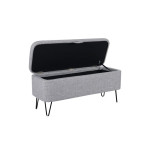 Paris Prix Banc & Coffre De Rangement "Bout Lit" 111cm Gris