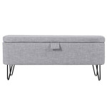 paris prix Banc & Coffre de Rangement "Bout Lit" 111cm Gris