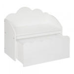 Paris Prix Banc & Coffre De Rangement "Douceur" 60cm Blanc