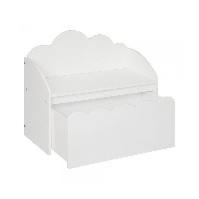 Paris Prix Banc & Coffre De Rangement "Douceur" 60cm Blanc