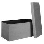Paris Prix Banc & Coffre De Rangement "Giulia" 77cm Gris
