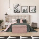 Paris Prix Banc & Coffre De Rangement "Giulia" 77cm Rose
