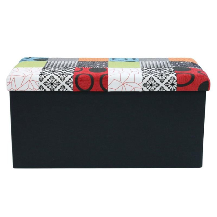 Paris Prix Banc & Coffre De Rangement "Patchwork" 76cm Multicolore