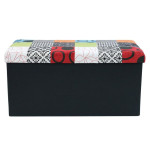 paris prix Banc & Coffre de Rangement "Patchwork" 76cm Multicolore