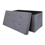 Paris Prix Banc & Coffre De Rangement "Suédine" 76cm Gris