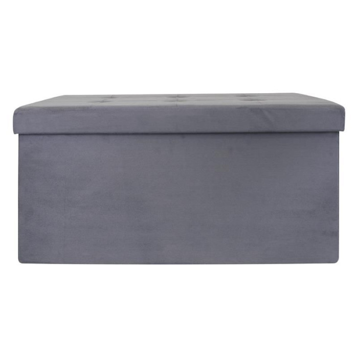 Paris Prix Banc & Coffre De Rangement "Suédine" 76cm Gris
