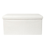 Paris Prix Banc Coffre Pliable "Bouclette" 76cm Blanc