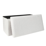 Paris Prix Banc Coffre Pliable "Bouclette" 76cm Blanc