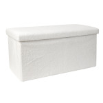 paris prix Banc Coffre Pliable "Bouclette" 76cm Blanc