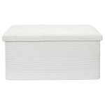 Paris Prix Banc Coffre Pliable Côtelé "Scott" 76cm Beige