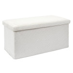 paris prix Banc Coffre Pliable Côtelé "Scott" 76cm Beige