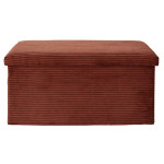 Paris Prix Banc Coffre Pliable Côtelé "Scott" 76cm Terracotta