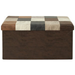 Paris Prix Banc Coffre Pliable Patchwork "Loic" 76cm Marron
