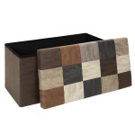 Paris Prix Banc Coffre Pliable Patchwork "Loic" 76cm Marron