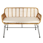 paris prix Banc d'Extérieur & Coussin "Noumea" 116cm Beige