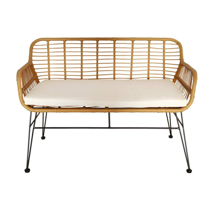 Paris Prix Banc D'Extérieur & Coussin "Surabaya" 116cm Beige