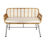 paris prix Banc d'Extérieur & Coussin "Surabaya" 116cm Beige