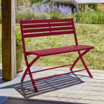 Paris Prix Banc De Jardin Pliant "Marius" 95cm Rouge Carmin
