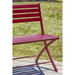 Paris Prix Banc De Jardin Pliant "Marius" 95cm Rouge Carmin