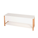 Paris Prix Banc De Rangement Design "Northgate" 120cm Chêne & Blanc