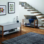Paris Prix Banc De Rangement Design "Northgate" 120cm Chêne & Blanc