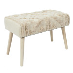 Paris Prix Banc Design En Bois "Mirage" 60cm Blanc & Beige