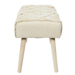 Paris Prix Banc Design En Bois "Mirage" 60cm Blanc & Beige