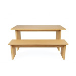 Paris Prix Banc Design En Bois "Stripe" 150cm Naturel