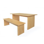 Paris Prix Banc Design En Bois "Stripe" 150cm Naturel