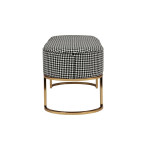 Paris Prix Banc Design En Velours "Athea" 105cm Noir & Blanc