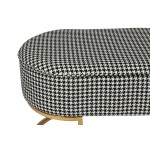 Paris Prix Banc Design En Velours "Athea" 105cm Noir & Blanc
