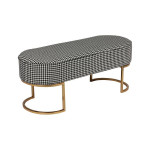 paris prix Banc Design en Velours "Athea" 105cm Noir & Blanc