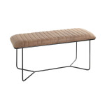 paris prix Banc en Cuir Design "Linor" 100cm Marron & Noir
