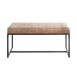 Paris Prix Banc En Cuir Design "Rida" 100cm Marron & Noir